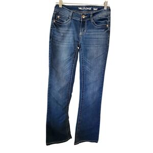 WallFlower Feisty Curvy Low Rise Bootcut Jeans Blue WFM14043F Size 0